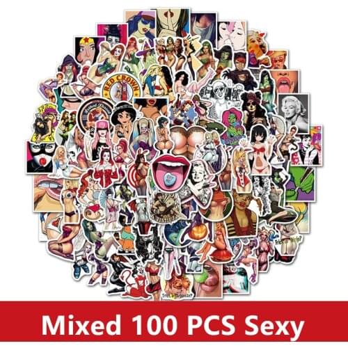 Mixed 100 PCS Sexy Mouth And Beautiful Girls Stickers For Laptop Skateboard Toys Car Styling Motorcycle Cool Doodle JDM Sticker