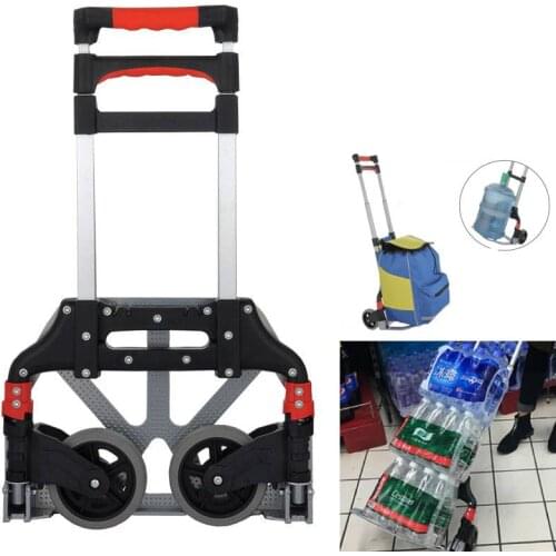 60kg Heavy Duty Folding Trolley Hand Sack Wheel Trolley Foldable Truck Barrow Cart Travel Luggage Shopping Cart Portable