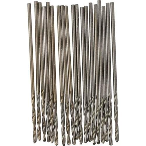 GTBL 20 Pcs 30mm Long 0.8mm Dia Micro HSS Twist Drill Bit