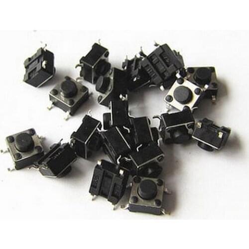 50pcs/lot 6x6x4.3MM 4PIN G89 Tactile Tact Push Button Micro Switch Direct Plug-in Self-reset DIP Top Copper Free Shipping