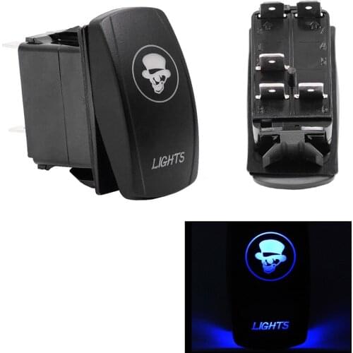 Waterproof 5 Pin Blue LED Backlit Rocker Switch Replacement for Car Boat UTV Truck Rocker Switch Car Accessories