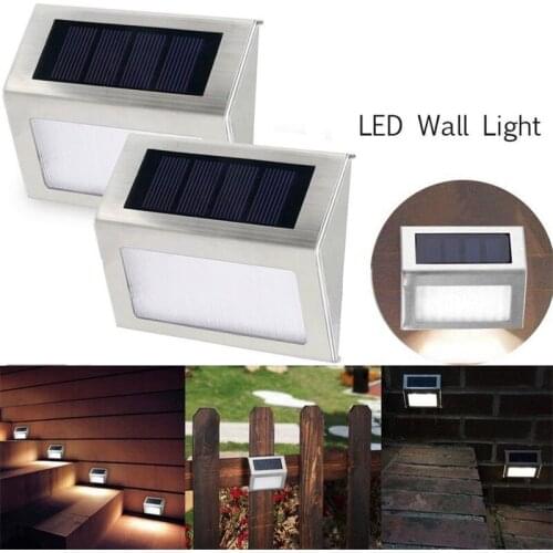 1/4/8PCS Outdoor Solar Deck Lights Garden Decoration Stainless Steel 3LED Sunlight Waterproof Stair Courtyard Pathway Step Light