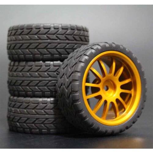 1Set 4Pcs HSP HPI Racing Tires Tyre Metal Wheel Rim 4Pcs For RC 1/10 On-Road Car HSP 94123/94103/94122 D4/D3 FW06 108G