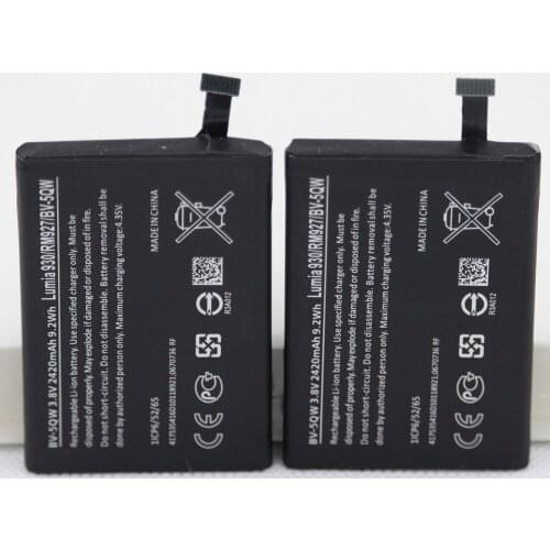 10pcs/lot BV-5QW Cellphone Battery for Nokia lumia 930 BV5QW 2420mAh Mobile Phone internal replacement battery