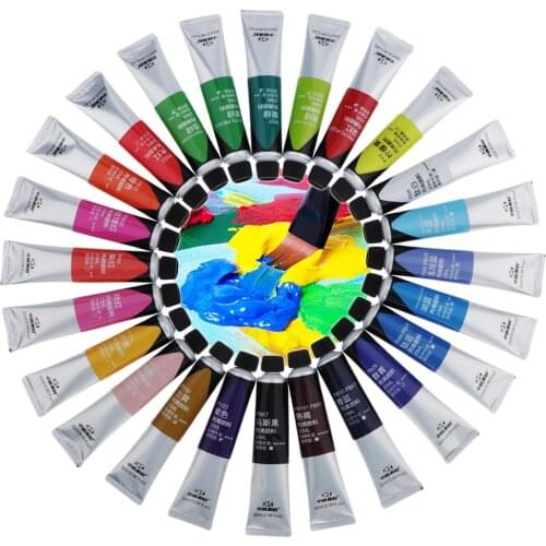 12/24Pc Professional Acrylic Paints Tube Paint By Numbers Art Bright Colours Crafts Kids Painting Painter 20ml Wall Paint
