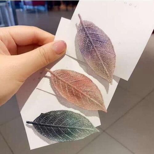 20pcs/lot new fashion girl elegant Gradient fresh leaf hairpin sweet hairpin hair accessories fashion hair accessories