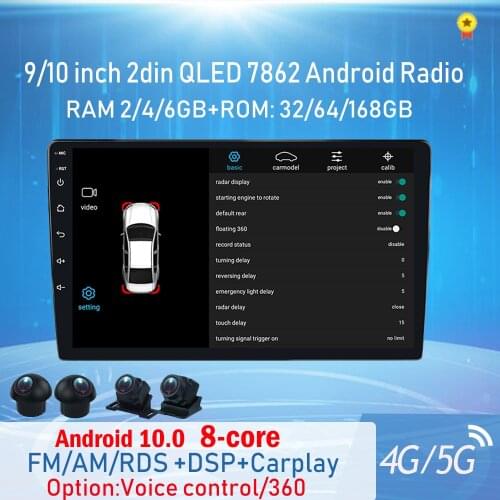 2021 Android 10.0 Octa Core DSP QLED Car Multimedia for Universal Autoradio 6G+128G with Carplay RDS GPS BT 4G 5G Wifi Universal