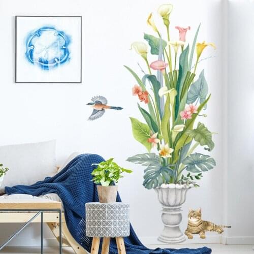 3D Potted Plants Wall Sticker Flower Home Decor Living Room Sofa Backdrop Wall Decor Art Mural Bedroom Decals for Furniture