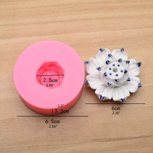 Buddhism Incense Sticks Holder Resin Molds 3D Lotus Flower Incense Burner Ashes Catcher Epoxy Resin Casting Mold Crafts