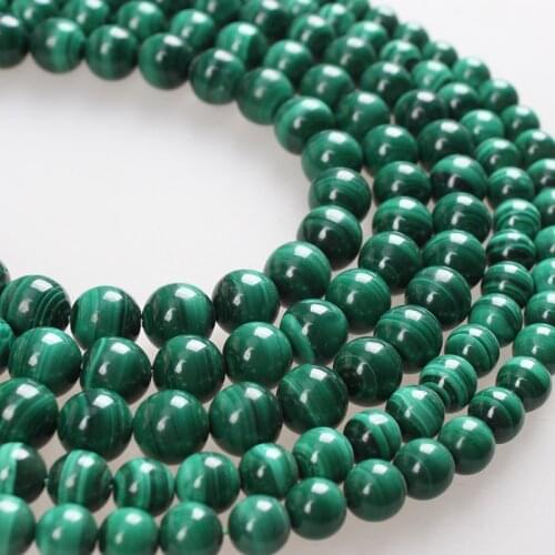 Natural Gem Stone Beads Green Malachite Stone Round Loose Beads 4 6 8 10 12mm Beads For Diy Bracelets Necklace Jewelry Making