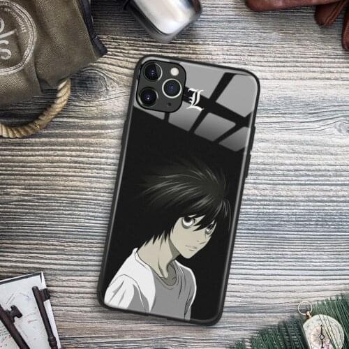 Death Note L Manga Anime Soft TPU Glass Phone Case for IPhone SE 6 6s 7 8 Plus X Xr Xs 11 12 Mini Pro Max Samsung Redmi