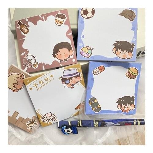 Anime Detective conan Case Closed Akai Shuichi Furuya Rei Student Notebook Sticky Notes Message Stationery Label Memo Pad