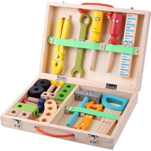 Kids Baby Wood Repair Set Tool Multifunctional Toys Portable Repair Tool Box Cartoon Boy Educational Toys for Boy Puzzle Toy