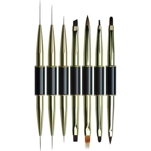 Dual End Nail Art Stripes Lines Liner Diy Painting Brush Drawing Acrylic Builder Liquid Extension Uv Pen French Gel Powder S1g2
