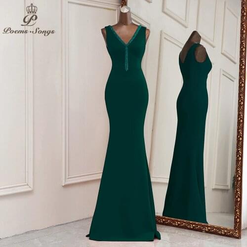 Elegant Green Evening dresses Mermaid prom dress Bridal dresses vestidos de promocion Bridesmaid dresses graduations dresses