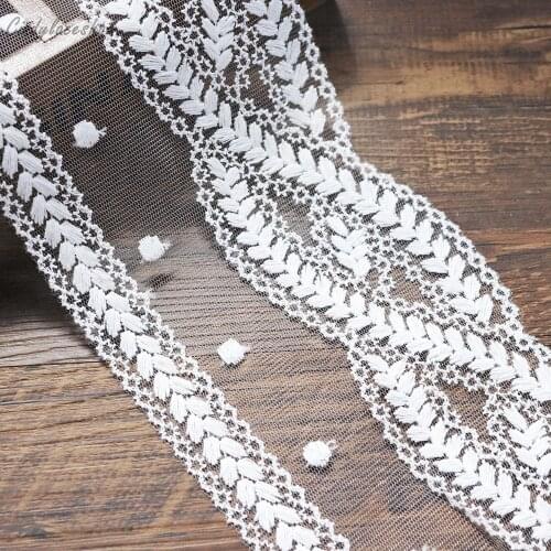 11.5cm width Cotton Embroidered Sewing Ribbon Guipure Lace Trim Dress Lace Fabric DIY Garment Accessories Curtains African Lace