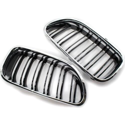 Chrome Grilles Car Front Kidney Grille Dual Slat Grille For BMW F30 F35 E90 E91 E36 F10 F18 F06 F12 F22 F15 F16 Auto Accessories