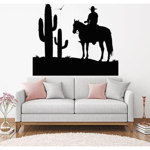 Cowboy Vinyl Wall Decal Wild West Boys Livingroom Room decoration Stickers Mural Removable waterproof wall Decals decor HY1306