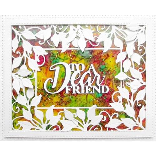 Beautiful Leaves Rectangle Background Border Metal Cutting Dies for DIY Scrapbooking Embossing Paper Cards Making Crafts Dies