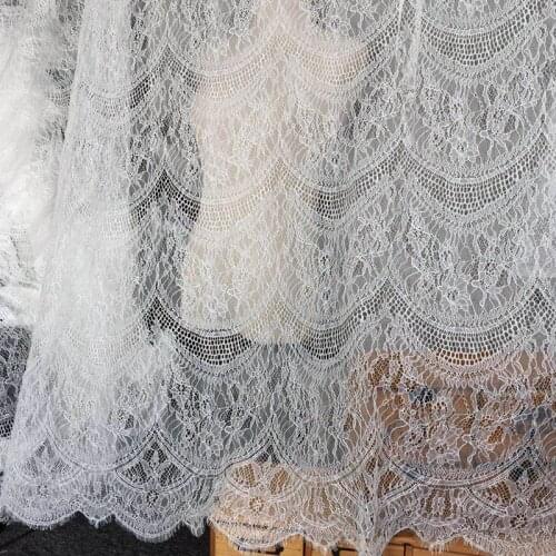 Flowers Black Eyelash Network Lace Fabric Width 1.5 Meters DIY Craft Clothing Supplementary Material