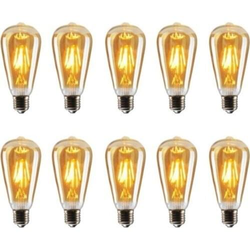 St64 Filament Light Rustic 4w Led Bulb 10'lu Decorative Vintage Lighting Amber Color