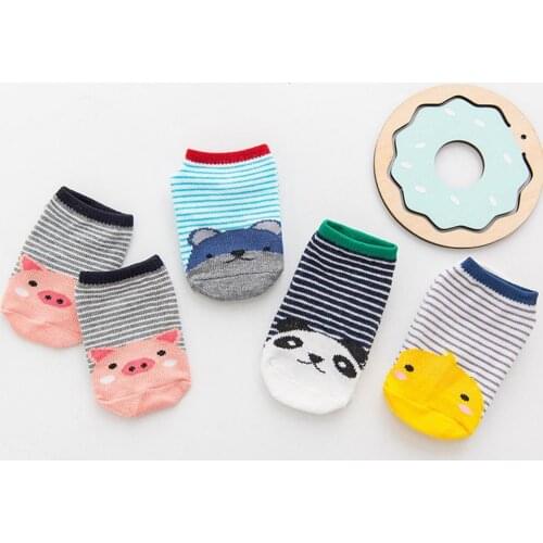 Cartoon Panda Animal Unisex Breathable Anti Slip Sole Floor Crew Socks Cute Newborn Cotton Socks Kid Children Socks