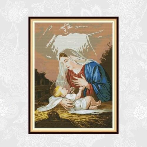 Madonna and the Son Patterns Counted Cross Stitch kit Sale DMC Cotton Thread Embroidery DIY Handmade Home Decoration