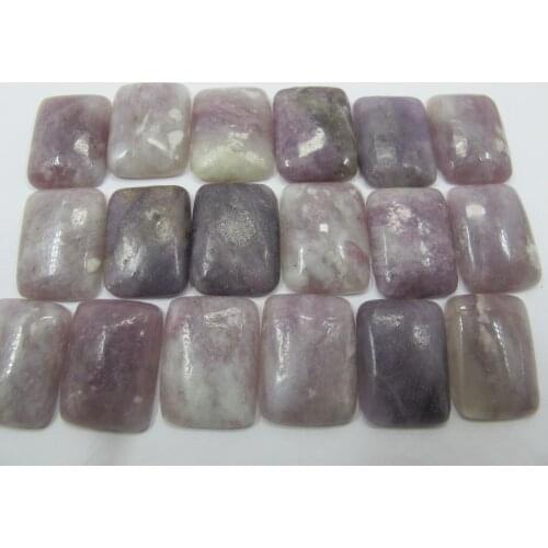 Natural Purple Lepidolite Bead Cabochon 15x20mm Rectangle Gem Stone Cabochon,Jewelry Ring Face Pendnat,10pcs/lot