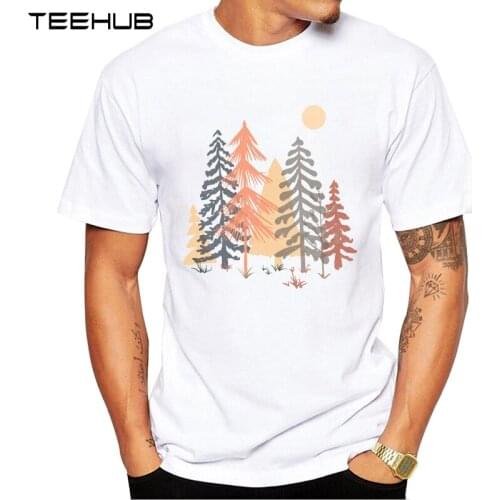 New Arrivals 2019 TEEHUB Cool Design Mens Fashion A Spot in the Wood Printed T-Shirt Short Sleeve O-neck Tops Hipster Tee