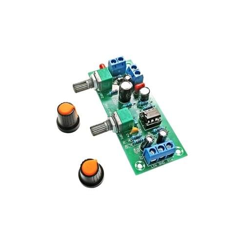 New DC 12V-24V Low-pass Filter NE5532 Subwoofer Process Pre-Amplifier Preamp Board Electric Circuit Integrated Circuits