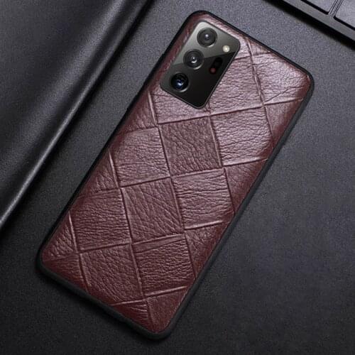 Suitable for Samsung s20ultra 8 9 10 20 note20 9 8 square pattern mobile phone leather case A70 71 50 51 10PLUS 10E mobile phone