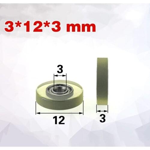 [PU0312-3]Free shipping 10PCS PU Polyurethane ball bearing roller wheel low noise 85A hardness counter roller