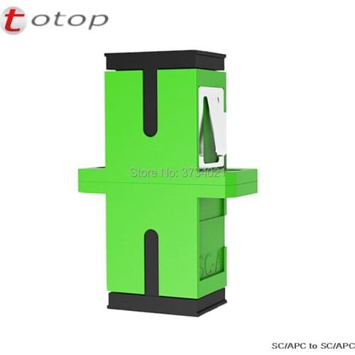 50/100/200/500Pcs SC APC Adapter Connector Connector Simplex Single mode Plastic SM Fiber Optic Adapter 0.3dB