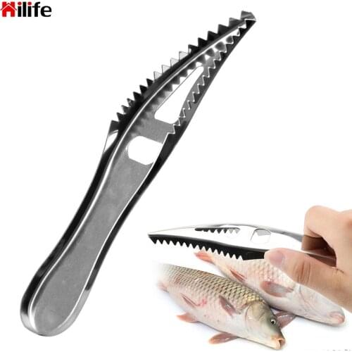 Stainless Steel Fish Scale Planer Fish Scale Knife Scaler Brush Seafood Tools Fish Skin Scraper Kitchen Accessories