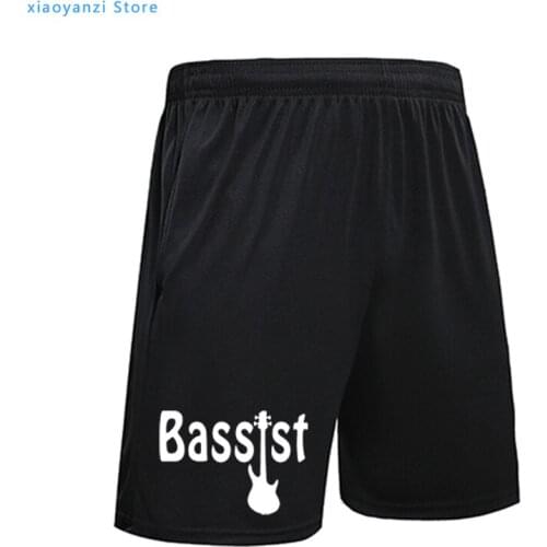 New Summer Style Bassist Guitar unisex running shorts Funny music band bass guitarist rock sportswear Men Short pants tops-3808