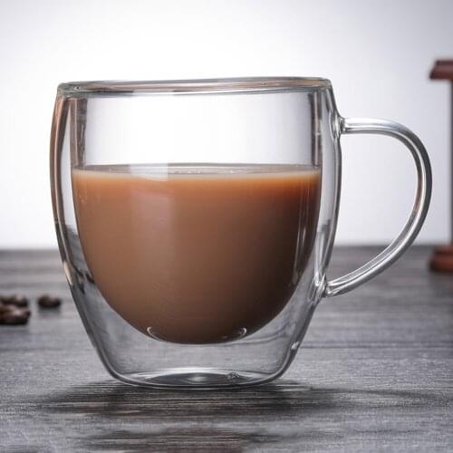 Double Wall Glass Coffee Mug Tea Beer Milk Mug Handmade Transparent Lemon Mug Water Drink Cup Copo Caneca Criativa Beer Glass