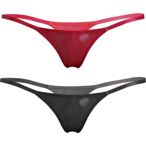 Sexy Women Lace low-Rise Waist G-string Ice Silk See Through T-back Sexy G string Micro Thong Plus Size Breathable Underwear F6