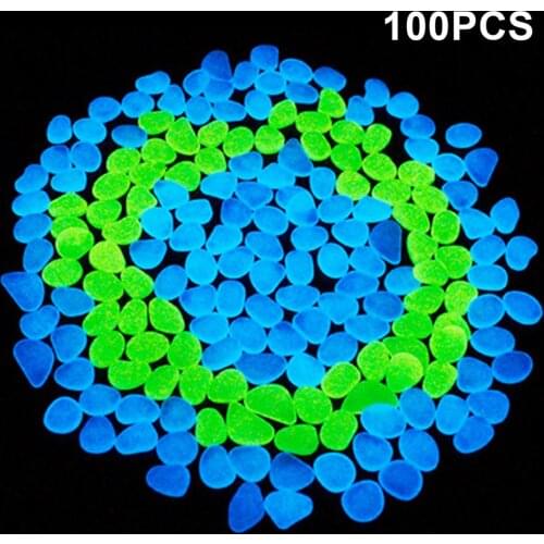 Luminous Stones Blue Green Mixed Luminous Stones Aquarium Pebbles Glow In Dark Decorative Pebbles Garden Decor