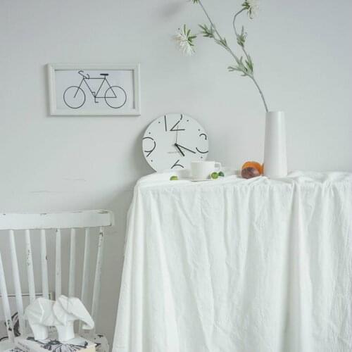 Nordic Ins Wind White Pendulum Background Cloth Chic Wind Photo Props Solid Color Cotton Tablecloth Fabric with Texture