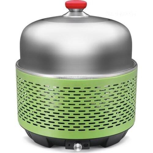 Outdoor Camping BBQ Burner with Flat Wok Natural Charcoal Fuel Grill and Cordless Electric Ventilation System