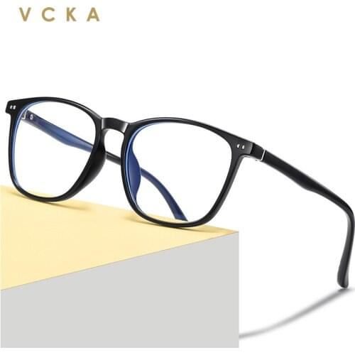 VCKA 2021 TR90 New design Blue Light Blocking Glasses Men Square Women Myopia Optical Prescription computer Eyewear Mal