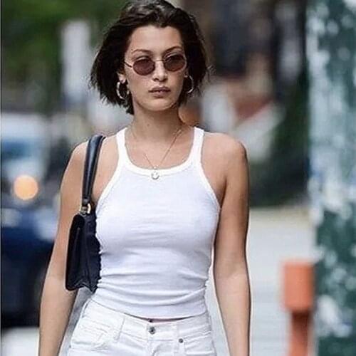 Sexy Knitted Solid O Neck Off Shoulder Tank Top 2020 Summer Sleeveless Women Vest Casual Slim Crop Top Female Clothes Streetwear