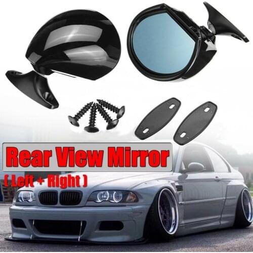 1 Pair Black Universal Classic Car Mirrors Rear View Mirror Side Door Wing Mirror
