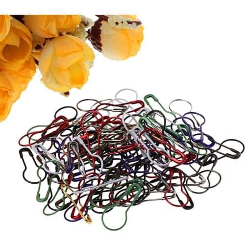 100Pcs Calabash Shape Safety Pin Pear Gourd Shaped Coilless Tag Fastener Craft E56C