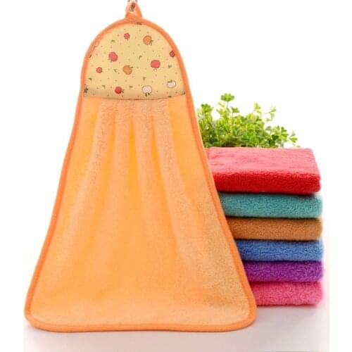 2019 Hot Sale 1PC Soft absorbent Microfiber Hand Dish Wash Hanging Drying Towels Kitchen Bathroom Washcloth Towel series