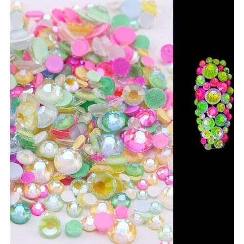 250Pcs/Bag Luminous Nail Rhinestones SS6-SS20 Glow in Dark Fluorescent Nails Gems Stone3D Nail Iridescent Charms Manicure Strass