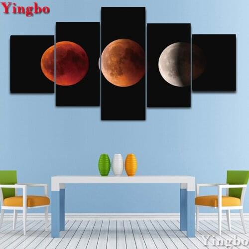 5 PCS 5D DIY Diamond Painting Space Universe moon landscape Full Square Round Diamond embroidery Cross Stitch Mosaic Decor