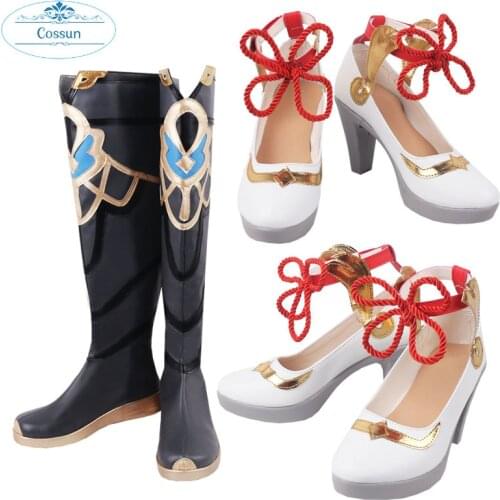 Anime! Genshin Impact Albedo Ganyu Cosplay Shoes Fashion The High Quality Role Playing Boots Women/Men Size 35-44 2021 NEW