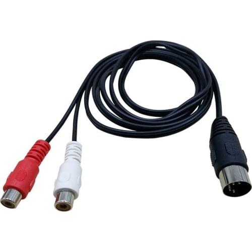 MIDI DIN 5P Male to 2 RCA Female Phono Female Socket Jack MF Audio Cable 0.5m 1.5m