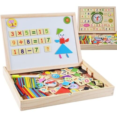 Wooden Magnetic Spell Spelling Operation Learning Box Children Educational Toys Multifunctional Combination Early Education Toys